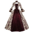 thumbnail image 1 of LbsKUS Reduced,1791's lady Women's Victorian Dress Rococo Dress Temperament Palace Evening Dress Maiden Horn Sleeve Costume(Burgundy,XXXL), 1 of 3