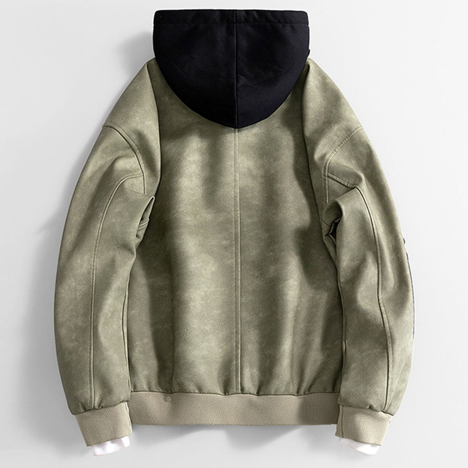 LbsKUS Reduced,Men's Faux Leather Jacket Fake Two Piece Motorcycle