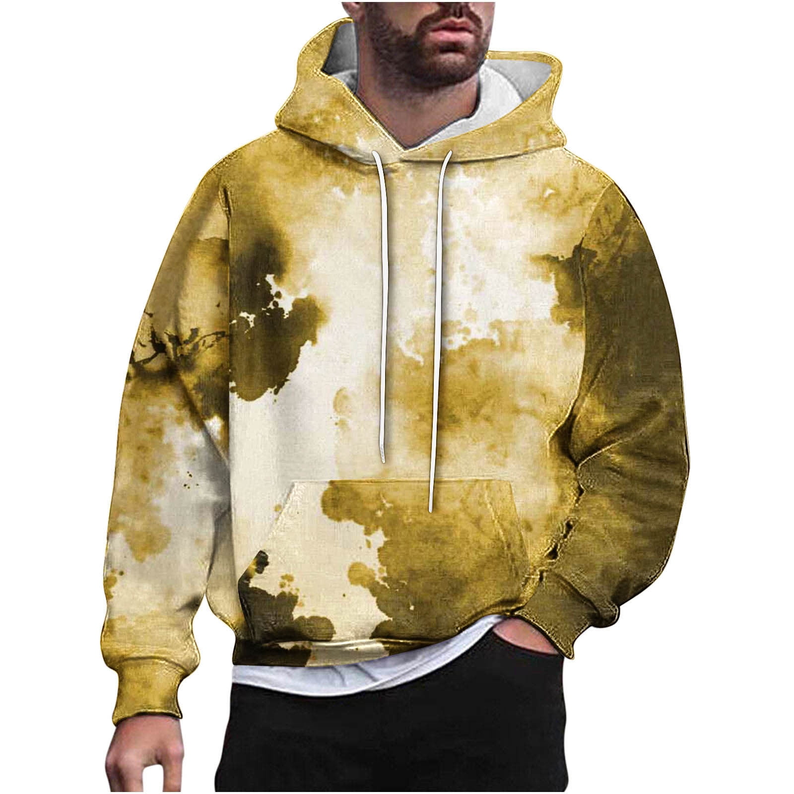 Mens Pullover Hoodie Fashion Men Women Solid Full Pullover Hoodie