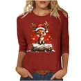 thumbnail image 1 of LbsKUS Reduced,Women's Christmas Tees Funny Gifts 3/4 Sleeve Pullover Tops Ladies Clothes Snowflake Snowman Graphic Tee Shirts Trendy Baggy Crewneck Tshirt(Multicolor,XXL), 1 of 5
