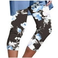 thumbnail image 1 of LbsKUS Sales Under $10.00 Women Yoga Capris, Floral Print Comfy Pants,High Waist Workout Running Yoga Pant,Tummy Control Leggings,Black,XXXL, 1 of 5