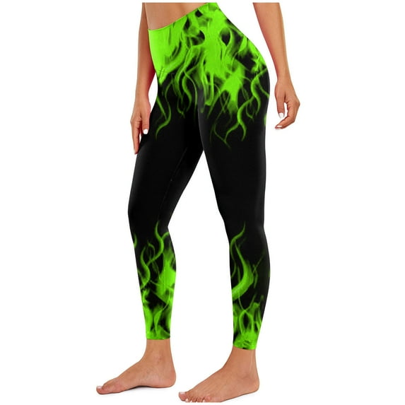 LbsKUS Saving,3D Print Leggings for Women Gym Exercise Fitness Tights Breathable Sport Dance Yoga Leggings Novelty Graphic Pants(Green,M)