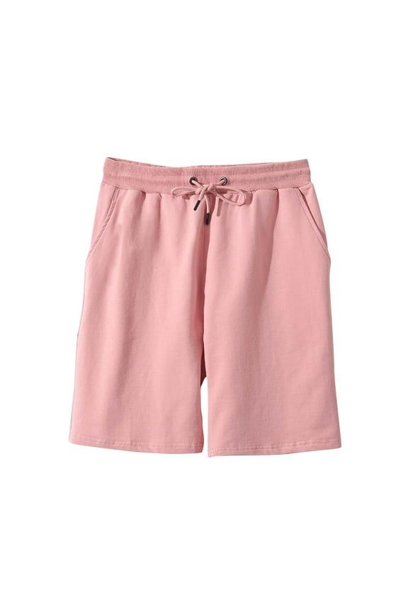 Sweat Jersey Causal Shorts Women Comfy Casual Athletic Running Bermuda Short Lounge Cargo Shorts High Waisted Drawstring with Pockets,Pink,XXXXL