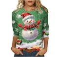 thumbnail image 1 of LbsKUS Winter Clearance,Christmas Shirts for Women 2024 Cute Xmas 3D Graphic Tops Funny Snowflake Snowman Holiday Shirt 3/4 Sleeve Pullover Top Ladies Clothes(Multicolor,XXL), 1 of 5