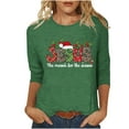 thumbnail image 1 of LbsKUS Winter Clearance,Christmas Tops Women 3/4 Sleeve Shirts Merry Christmas Xmas Tree Printed Tees Cute Letter Funny Graphic T Shirts 2024 Crewneck Vacation Trendy Tees(Green,M), 1 of 4