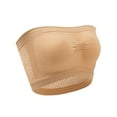 thumbnail image 1 of LbsKUS Women Bandeau Bra Padded Strapless Bralette Bra Seamless Bandeau Tube Top Bra Teen Girls 2Pc No Trace Underwear(#01 Beige,3X-Large), 1 of 8