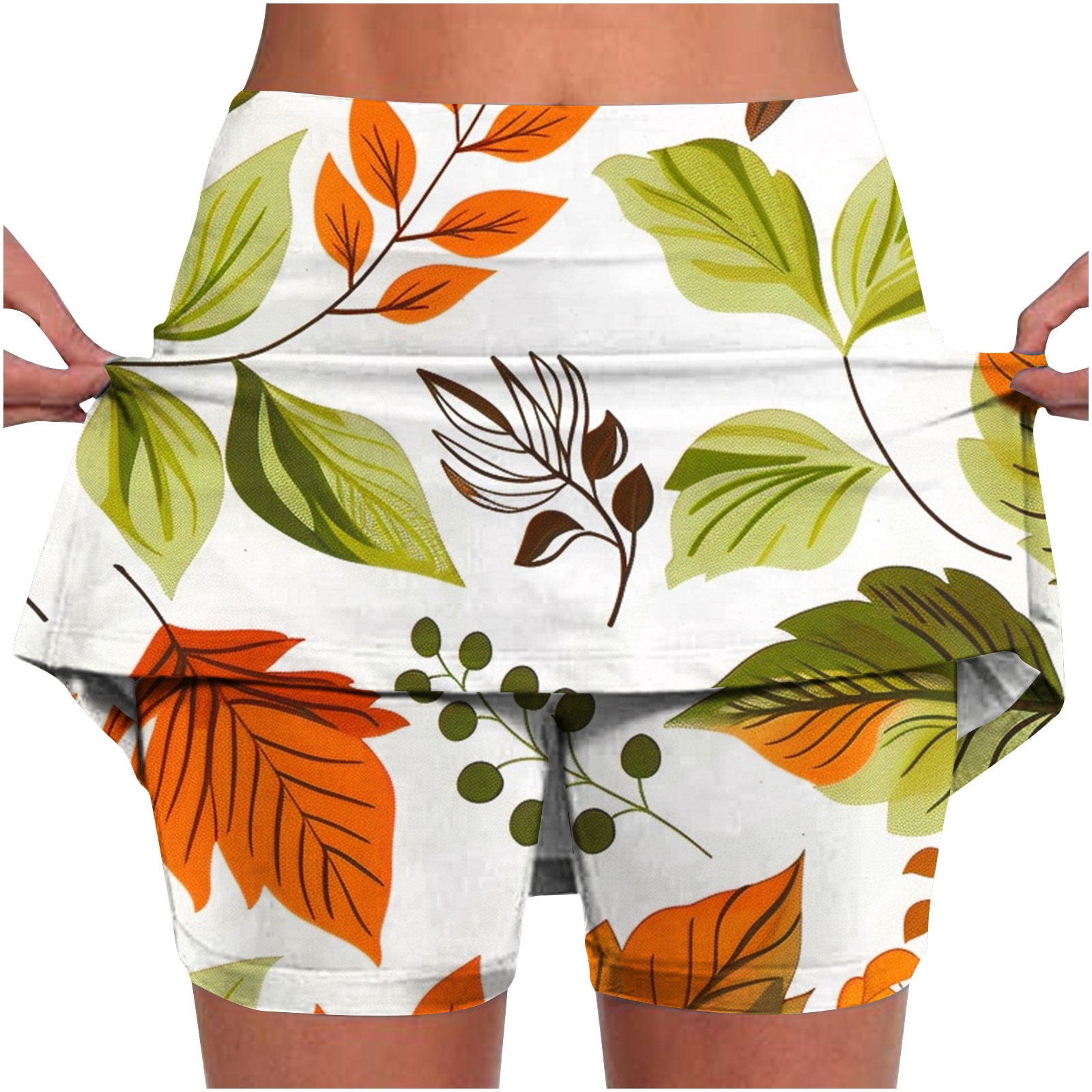 LbsKUS Womens Casual Boho Floral Skorts Tennis Workout Sports