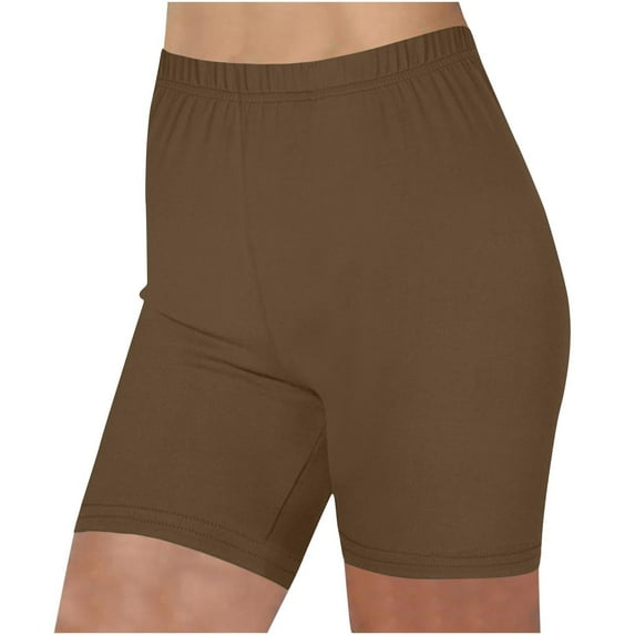 LbsKUS Womens No Front Seam Biker Shorts Seamless Scrunch Butt Gym Yoga Shorts High Waist Spandex Shorts Comfy Stretch Summer Beach Shorts Women's Novelty Shorts,Brown,S
