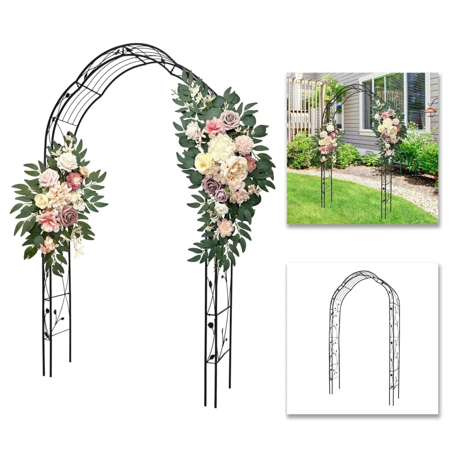 LcXctD Outdoor Metal Garden Arch Garden Arbour for Climbing Plants ...