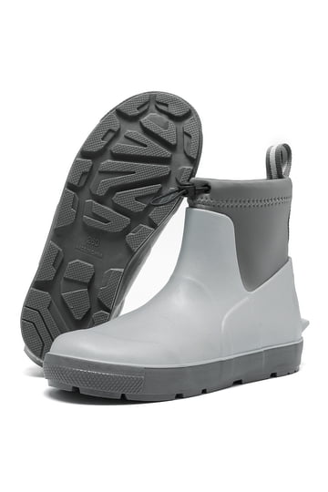 Men’s Gray Waterproof Pull-On Rain & Snow Boots Mens Rain Boots Mid-Calf Waterproof Slip-on Round Toe Pull  main image 2