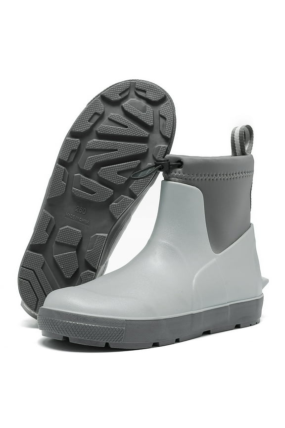 Deck Boots For Men's,Ankle Rubber Rain boots Waterproof Anti-Slip Waterproof Shoes,Rubber Outdoor Fishing Boating Boots Water Work Shoes for Men