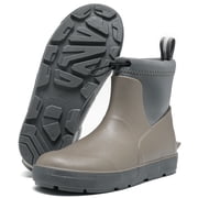 Lcamaw Deck Boots For Mens,Ankle Rubber Rain boots Waterproof Anti-Slip Waterproof Shoes,Rubber Outdoor Fishing Boating Boots Water Work Shoes for Men