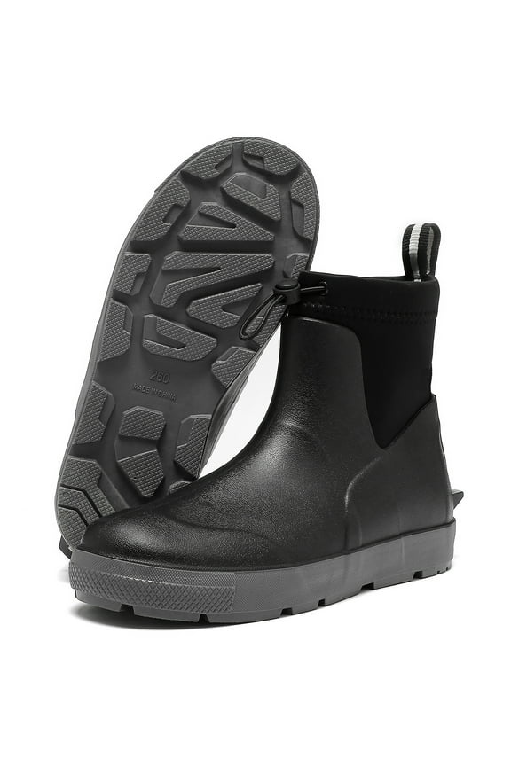 Deck Boots For Men's,Ankle Rubber Rain boots Waterproof Anti-Slip Waterproof Shoes,Rubber Outdoor Fishing Boating Boots Water Work Shoes for Men