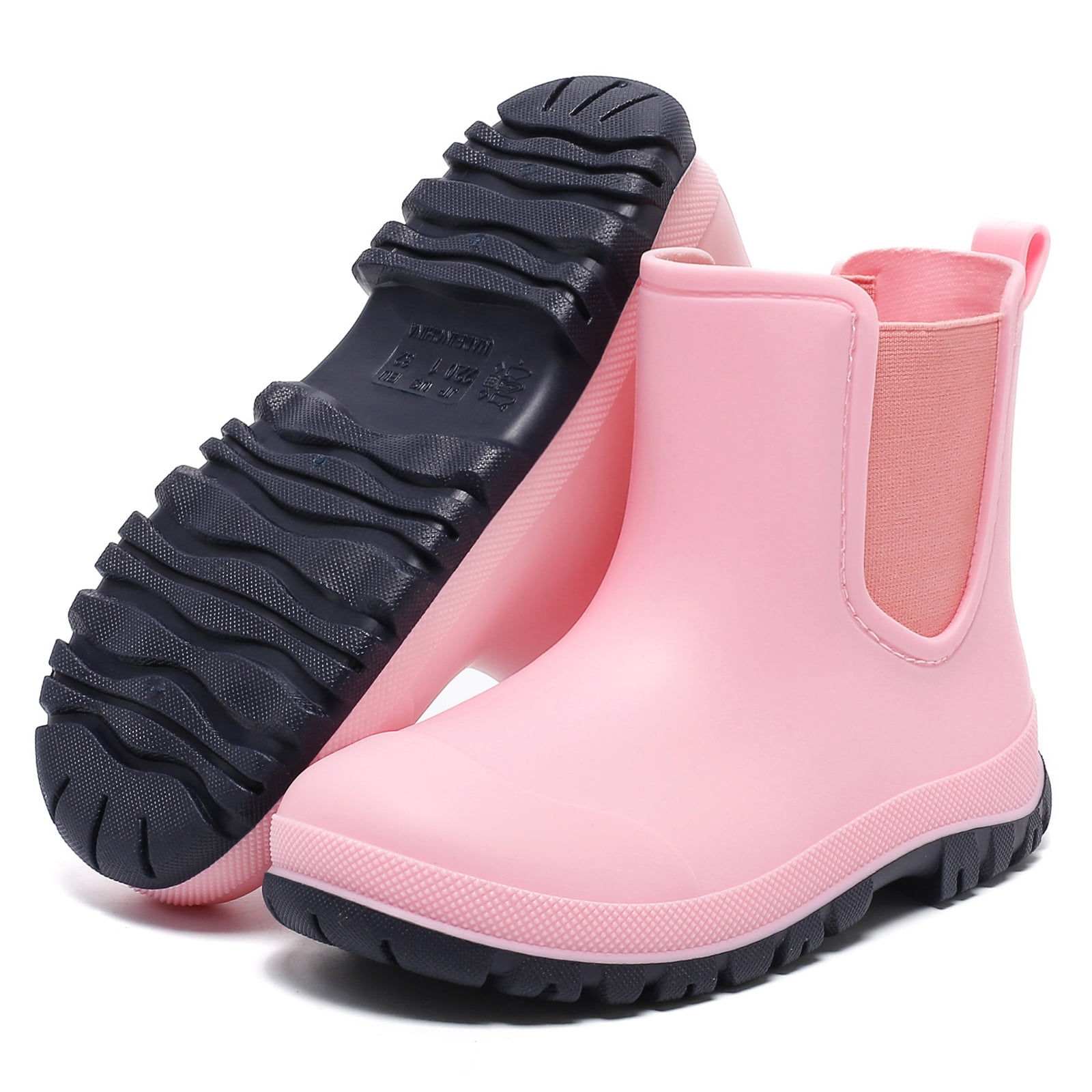 Lcamaw Kids Rain Boots, Waterproof Chelsea Rubber Boots for Boys and Girls, Non-Slip Ankle Muck Toddler Rainboots, Outdoor, Farm, Park, Hiking, Fishing, School Playing