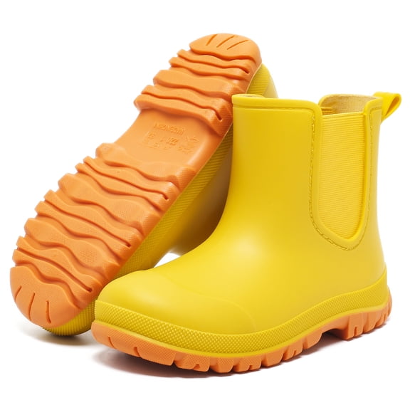 Lcamaw Kids Rain Boots, Waterproof Chelsea Rubber Boots for Boys and Girls, Non-Slip Ankle Muck Toddler Rainboots, Outdoor, Farm, Park, Hiking, Fishing, School Playing