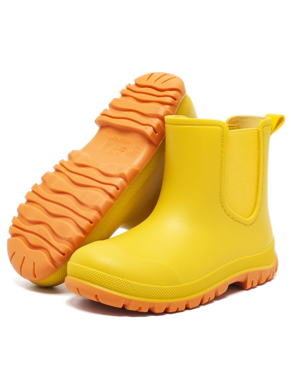 Kids Rain Boots, Waterproof Chelsea Rubber Boots for Boys and Girls, Non-Slip Ankle Muck Toddler Rainboots, Outdoor, Farm, Park, Hiking, Fishing, School Playing