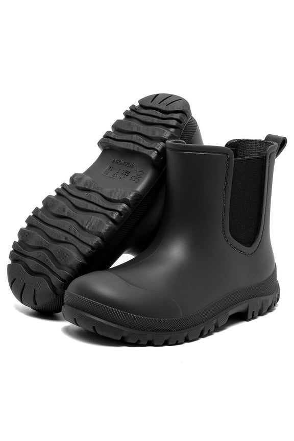 Toddler Kids Rain Boots, Waterproof Ankle Rubber Boots for Girls & Boys, Non-Slip with Lightweight Water Shoes for Outdoor Park, Hiking, Fishing, Farm,Playing