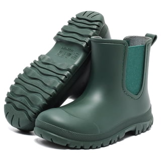 Lcamaw Kids Rain Boots, Waterproof Rubber Boots for Girls & Boys, Non-Slip Lightweight Toddler Water Shoes, Chelsea Ankle Rain Boots for Outdoor, Farm, Park, Hiking, Fishing, School Play