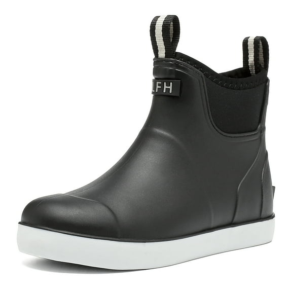 Lcamaw Women's Deck Boots, Waterproof Ankle Rain Boots with Anti-Slip Traction, Rubber Garden & Fishing Boots for Boating, Camping, Farming & Outdoor Work