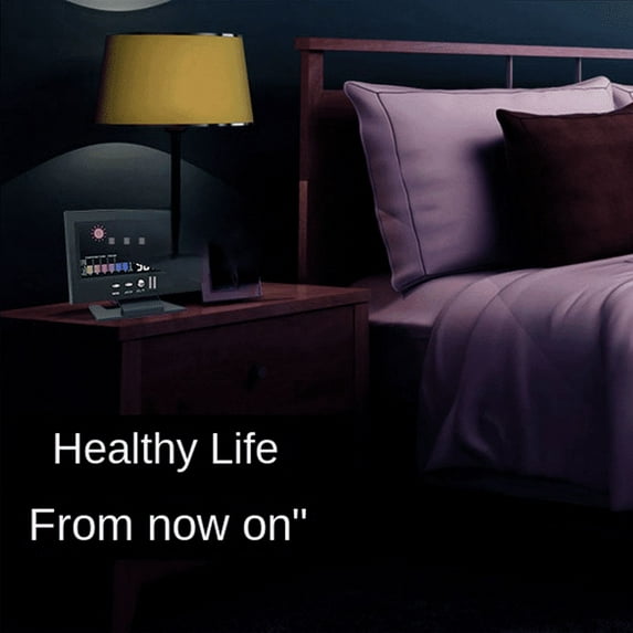 Lcd Color Screen Digital Snooze Alarm Clock Weather Forecast Station Temperature Humidity Time Date Display Home