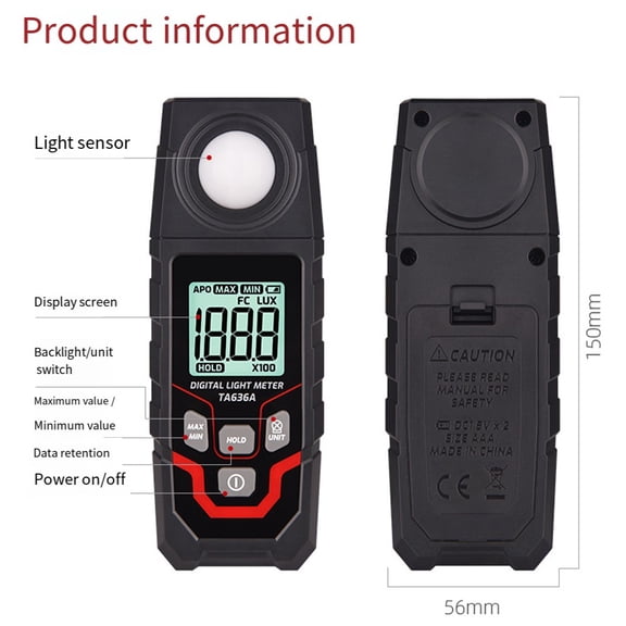 Lcd Digital Luxmeter 0~200,000Lux And Lux/Fc Unit Selection Luxmeter Light Meter YIWEI