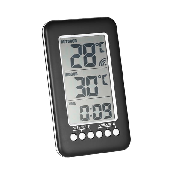 Lcd / Digital Wireless Indoor/Outdoor Thermometer Clock Temperature Meter with