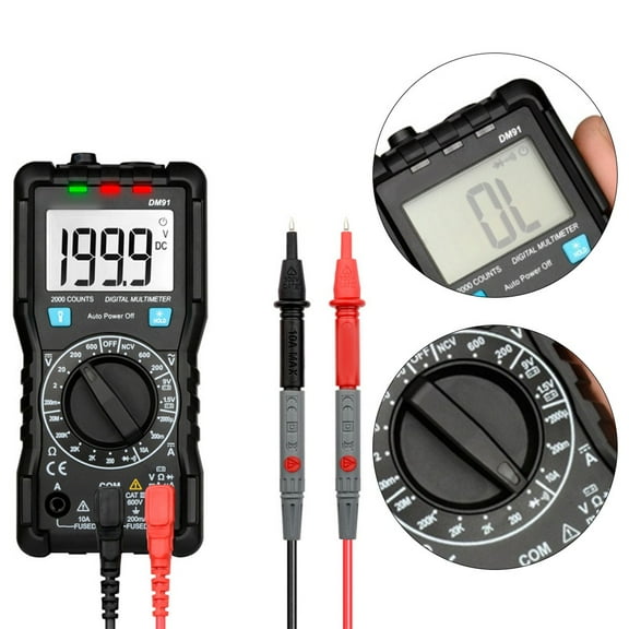 Lcd Display Multimeter For Voltage And Current Measurement Auto Shut Off Feature And Built In Flashlight For Convenience