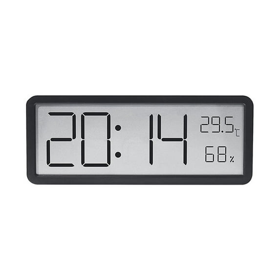 Lcd Screen Digital Wall Clock Time Temperature Humidity Display Electronic Clock