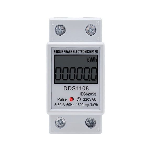 Lcd Single Phase Electric Energy Meter Kwh Ac Digital Watt-Hour Meter 220V 60A