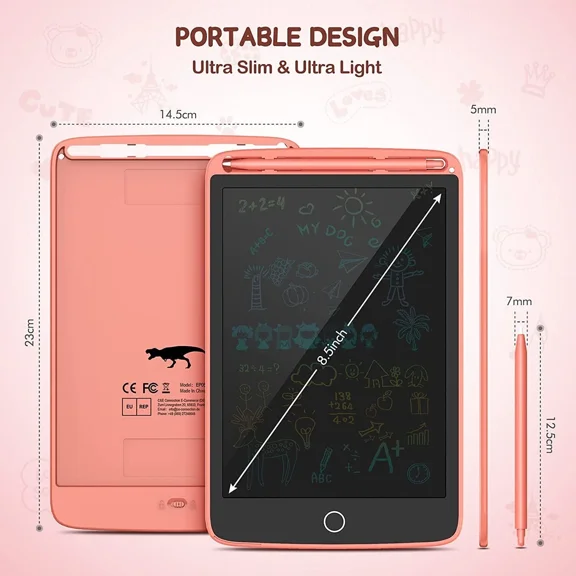 Lcd Writing Tablet For Kids, Doodle Board 8.5 Inch Colorful Drawing Tablet