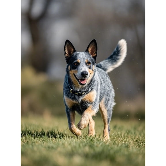 Lcdjbfbf 5D Diamond Art Kit,DIY Paint Round Diamonds Paintings,Australian Cattle Dog animal pattern Paint,Crystal Craft for Beginners by Number,Gem Painting for Home Living Room Decor (16X12 Inch)