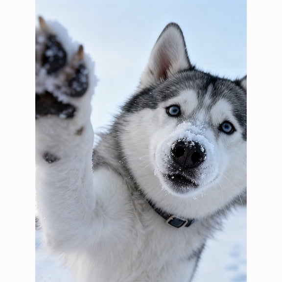 Lcdjbfbf 5D Diamond Art Kit,Husky crystal Art Decor,for Beginners Gem Craft Kits,Paint by Number Diamond Painting,DIY Full Round Diamond Gem handmade Home Wall Decor 12X16 Inch