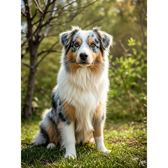 Lcdjbfbf 5D Diamond Art Kit,australian shepherd pattern Diamond Art Decor,for Beginners Gem Craft Kits,Paint by Number Rhinestones Painting,Full Round Diamond Gem handmade Home Decor (16X12 Inch)