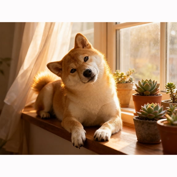 Lcdjbfbf 5D Diamond Painting Kits,DIY Full Round handmade embroidery Decor,Shiba Inu pattern,for Beginners Diamond Painting,Crafts cross stitch for Living Room Home Decor 12x16inch