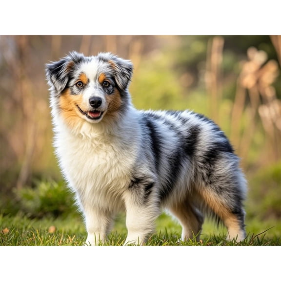 Lcdjbfbf 5D Full Round Diamond Gem Art Kits,DIY Diamond Painting Kits ,australian shepherd pattern,by Number for Beginners handmade,Home living room bedroom Wall Decor (12X16 Inch