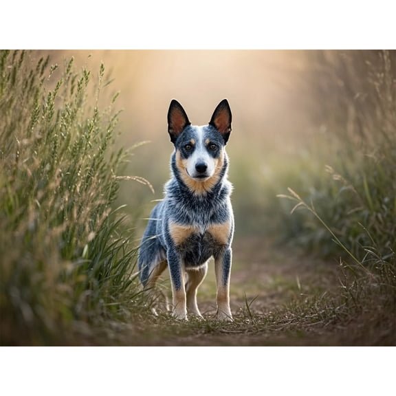 Lcdjbfbf Animal 5D Diamond Art Kit,Australian Cattle Dog Paint by Number Crystal Craft Kits for Beginners,DIY Paint Round Diamonds Paintings Gem Painting for Home Living Room Wall Decor (16X12 Inch)