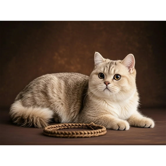 Lcdjbfbf Animal Round Full Drill Diamond painting,DIY Paint with Diamonds Crafts,for Beginners by Number handmade,British Shorthair Pattern,for Home living room bedroom Decoration (16×12Inch)