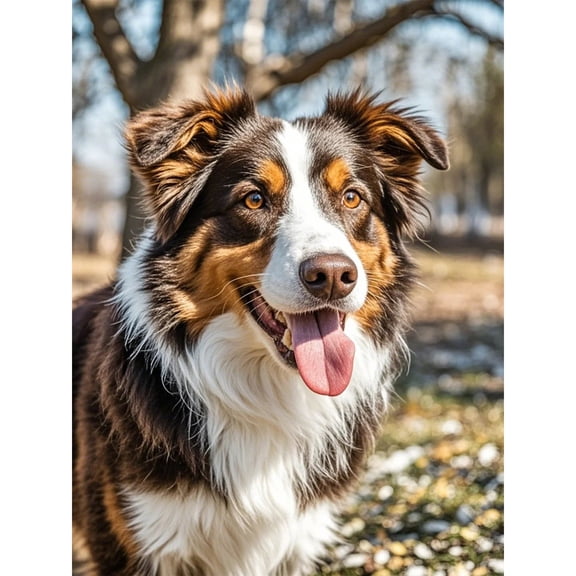 Lcdjbfbf DIY 5D Round Full Drill Diamond Dot Gem Art Kits,Diamond painting handmade for Beginners australian shepherd pattern,Art for Home Wall Decor,Crystal Art Diamond Painting (16x12 inch)