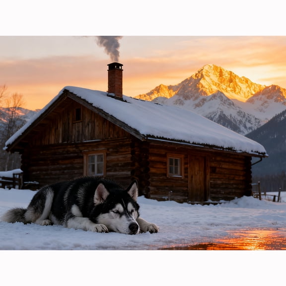 Lcdjbfbf DIY 5D Round Full Drill Diamond Dot Gem Art Kits,Husky pattern,Art for Home Decor,Diamond painting handmade for Beginnersanimal Crystal Gem Art Painting (16x12 inch)