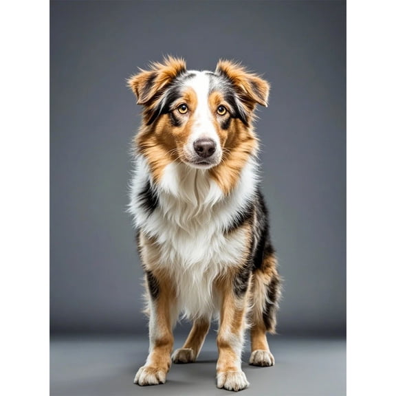 Lcdjbfbf DIY 5D Round Full Drill Diamond Dot Gem Art Kits,australian shepherd pattern,Art for Home Wall Decor,Diamond painting handmade for Beginners,Crystal Art Diamond Painting (16x12 inch)