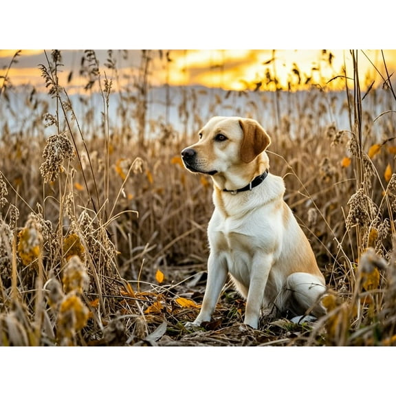 Lcdjbfbf DIY 5D Round Full Drill,Diamond Gem Art Kits,Diamond painting handmade for Beginners,Cream Labrador Retriever,by Number Stitch Arts and Crafts for Living Room Home Decor 12x16 inch