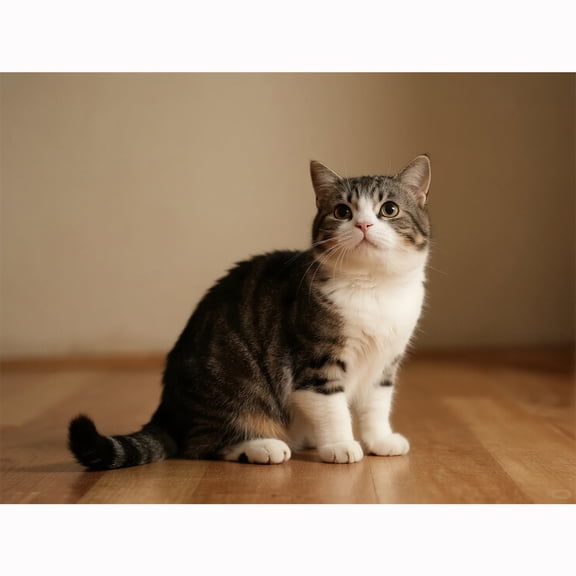 Lcdjbfbf DIY 5D Round Full Drill cross stitch,crystal Art Kits Diamond Painting handmade for Beginners Tiger spotted dwarf cat,by Number Stitch Arts and Crafts for Living Room Home Decor 12x16 inch