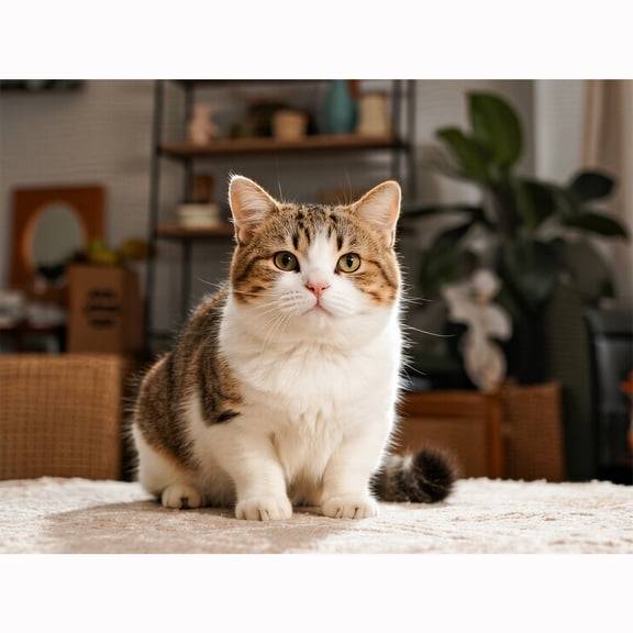 Lcdjbfbf DIY 5D Round Full Drill,embroidery Art Kits Diamond Painting,handmade for Beginners Tiger spotted dwarf cat,by Number Stitch Arts and Crafts for Living Room Home Wall Decor 30x40cm