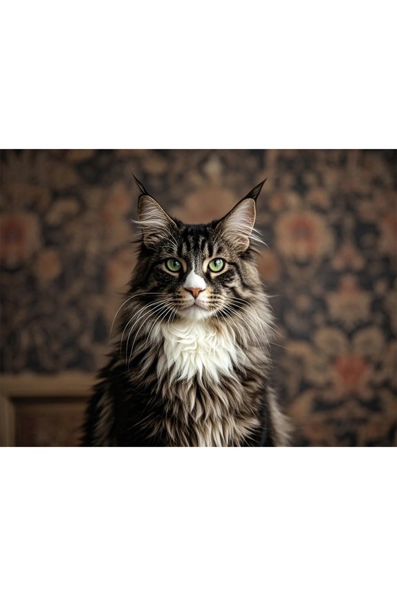 Maine Coon Art Decor,for Beginners by Number Diamond Painting Kits,5D Diamond Art ,DIY Full Round Drill Diamond Dot handmade Home wall Decor (16X12 Inch)