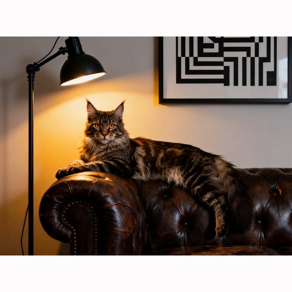 Lcdjbfbf Maine Coon Cat crystal Art Decor,for Beginners Gem Craft Kits,5D Diamond Art Paint by Number Diamond Painting Kits,DIY Full Round Drill rhinestone Gem Home Decor (16X12 Inch)