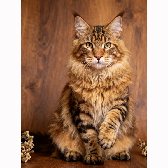 Lcdjbfbf Round Full Drill Diamond painting,DIY Paint with crystal Crafts,Maine Coon Cat Pattern,by Number handmade Diamond Painting,for Home living room bedroom wall Decor (1612Inch)