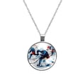 thumbnail image 1 of Lce Hockey Glass Design Circular Pendant Necklace - Stylish Women's Fashion Jewelry by XYZ Brand, 1 of 5