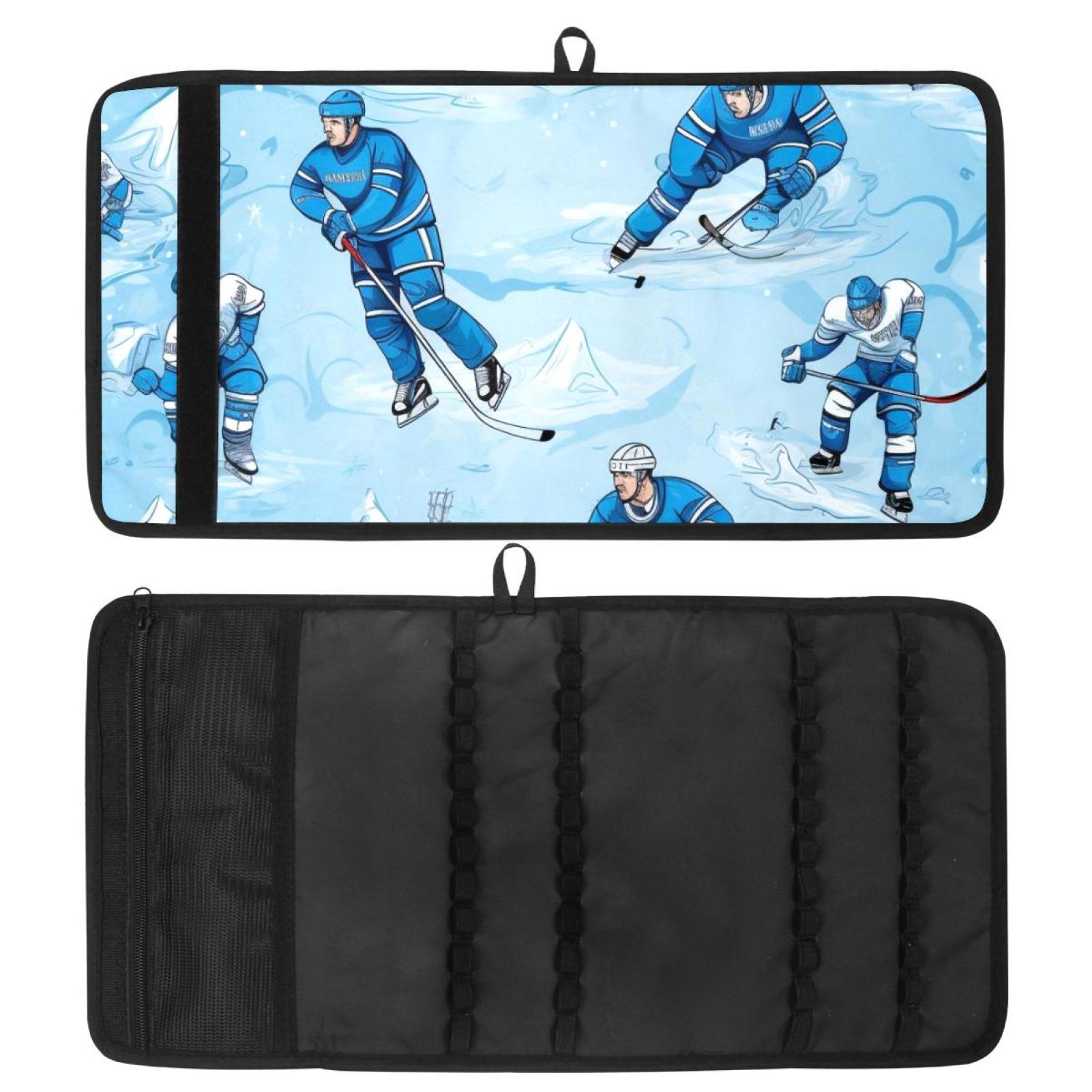 Lce Hockey Polyester Oxford Cloth Pencil Case, 26x50.5 cm/10.2x19.8 in, Organize Your Writing