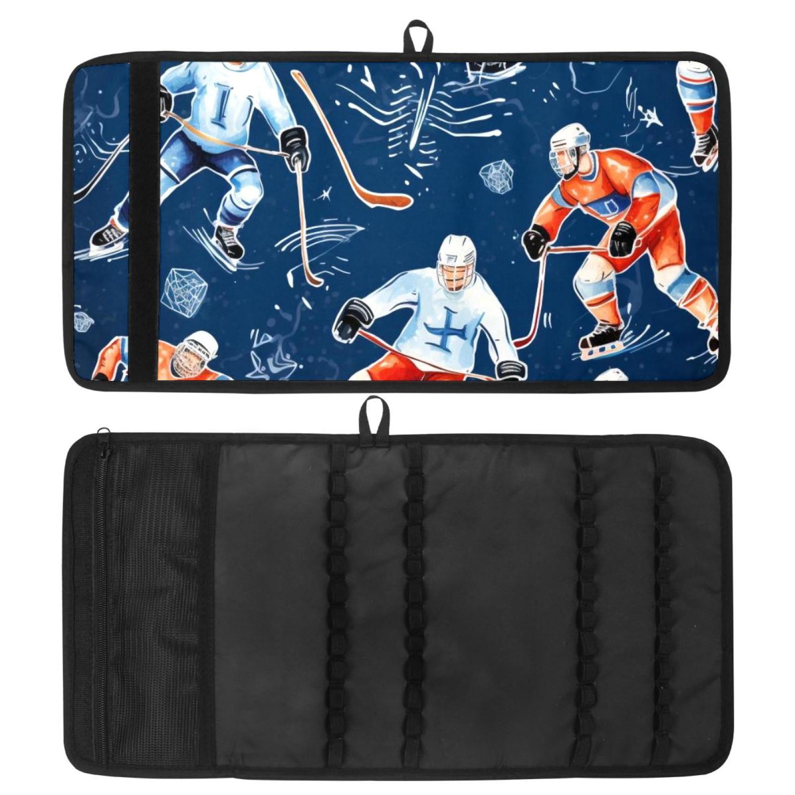Lce Hockey Polyester Oxford Cloth Pencil Case Organizer, Lightweight and Durable, 26x50.5 cm/10