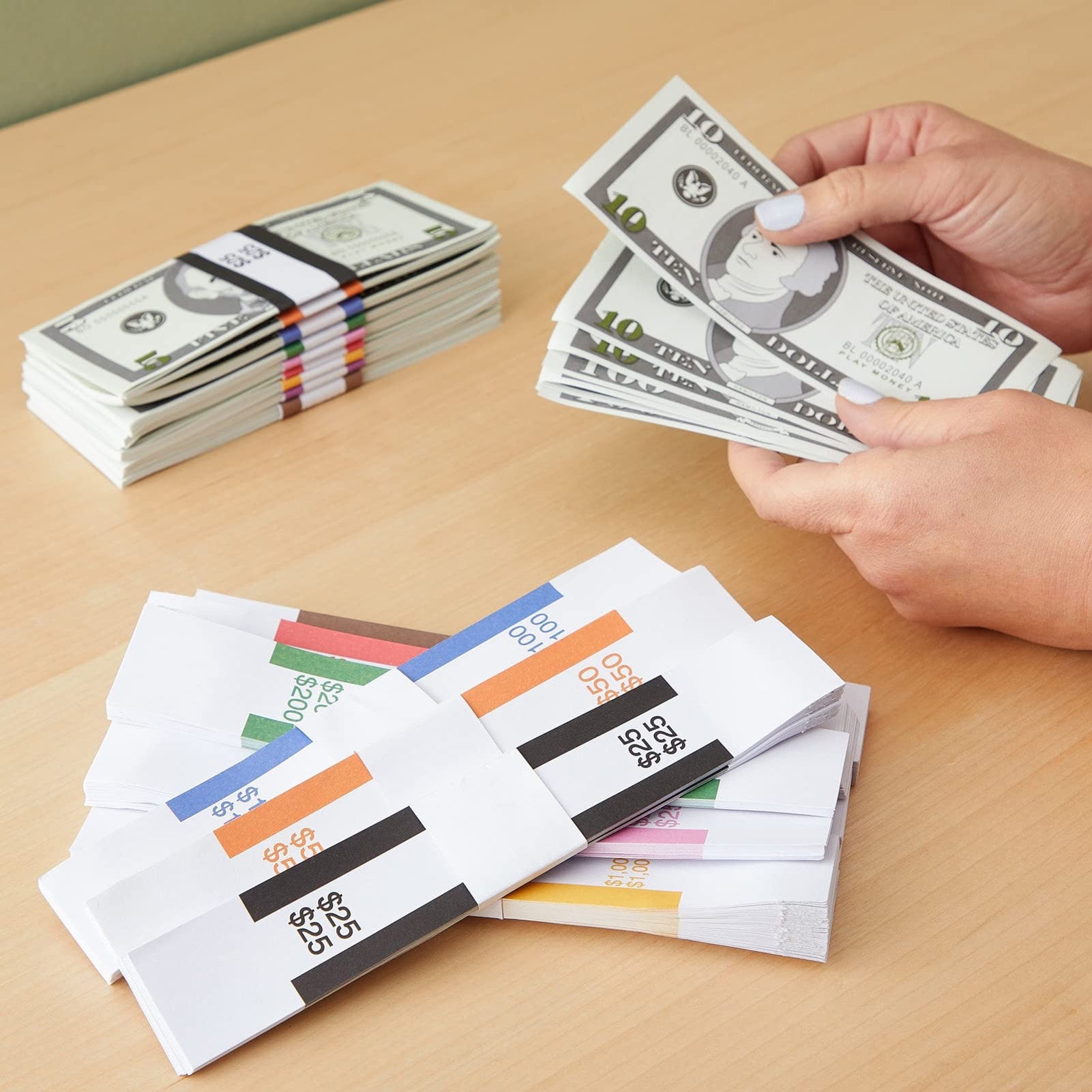 Lchentee Cash Sorting Bands Self Sealing Money Band Bundle Denomination